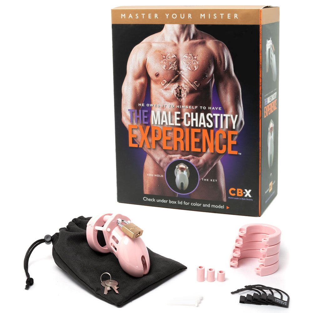 CB-6000S Chastity Cock Cage Kit - Pink 2.5 Inch Cock Cage Kit